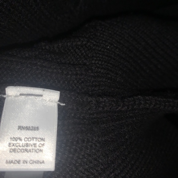 Express Mens Size M Cable Knit Sweater V-Neck Black - Picture 5 of 6